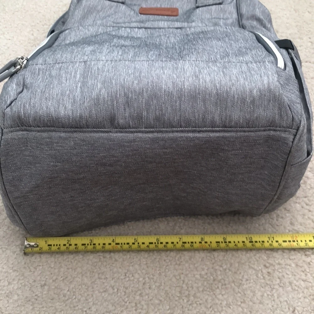 Baby changing gray backpack with multiple pockets